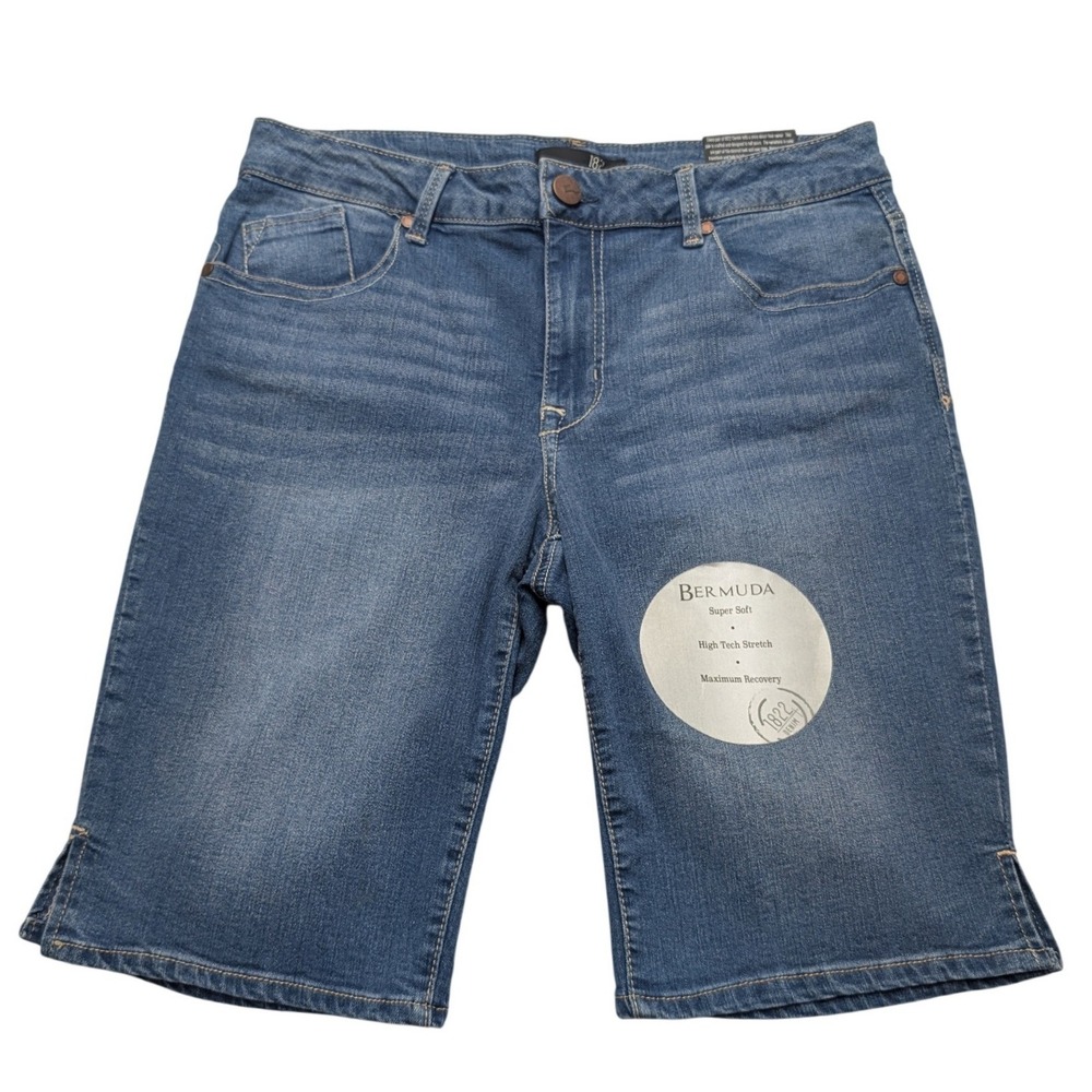 NWT 1822 Denim Bermuda Shorts Womens 12 Blue Stretch Medium Wash CA99M4071D3